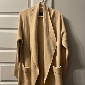 Beige long cardigan style jacket